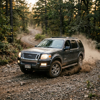 Action Shot: Ford Explorer Driving Fast
