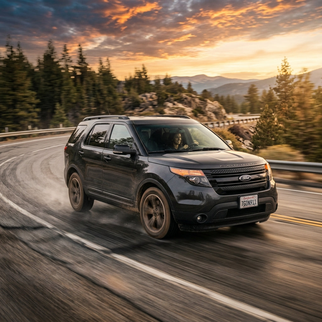 Action Shot: Ford Explorer Driving Fast