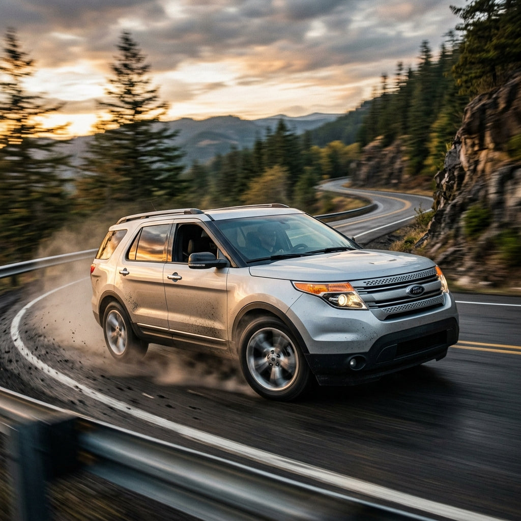 Action Shot: Ford Explorer Driving Fast