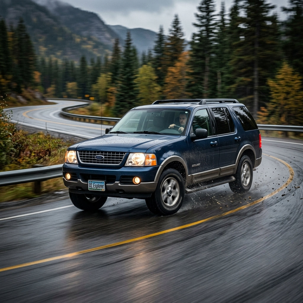 Action Shot: Ford Explorer Driving Fast