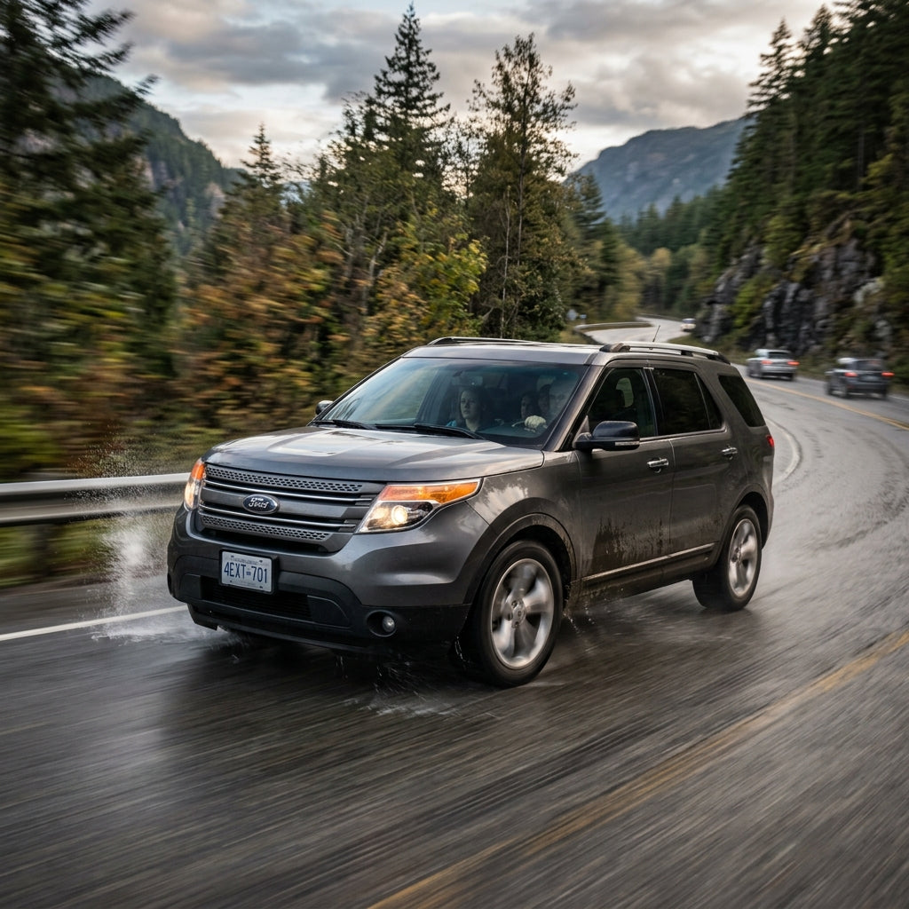 Action Shot: Ford Explorer Driving Fast