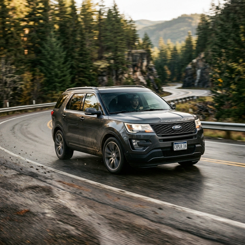 Action Shot: Ford Explorer Driving Fast