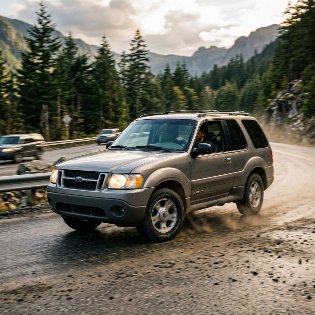 Action Shot: Ford Explorer Sport Driving Fast