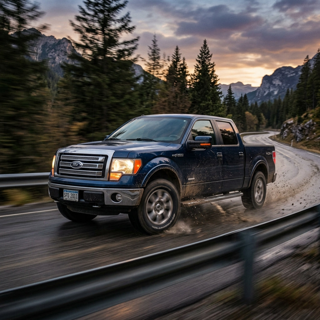Action Shot: Ford F-150 Driving Fast