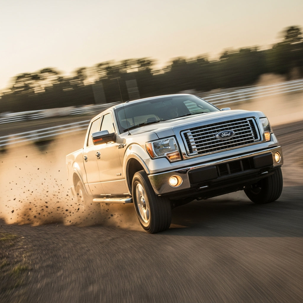Action Shot: Ford F-150 Driving Fast