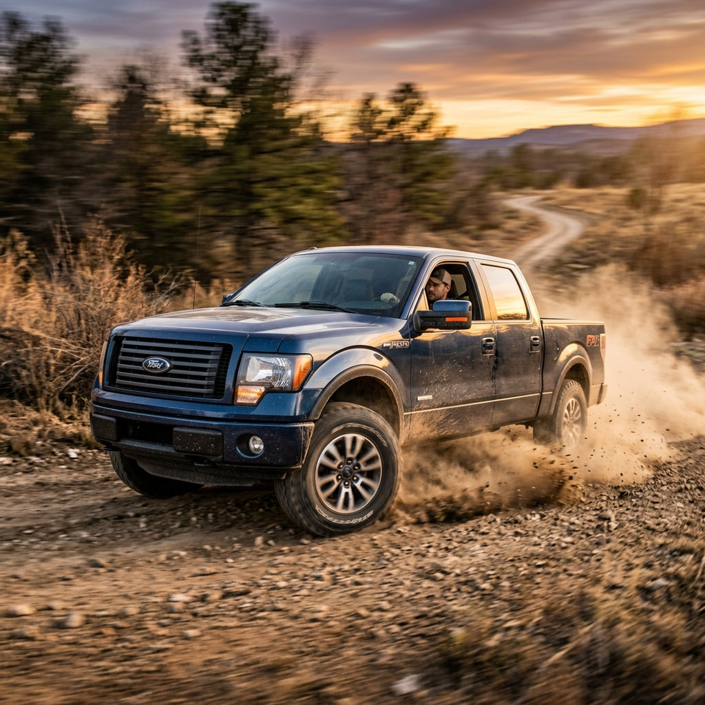 Action Shot: Ford F-150 Driving Fast