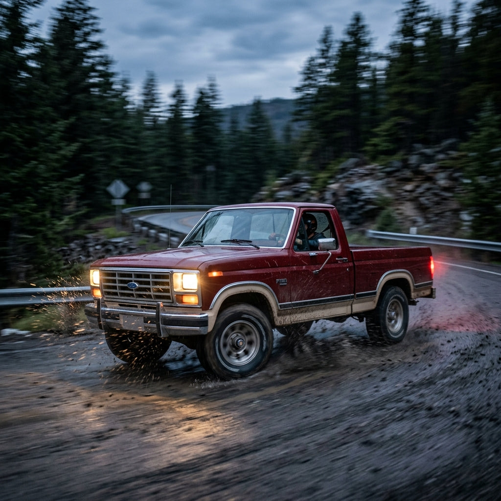 Action Shot: Ford F-150 Driving Fast