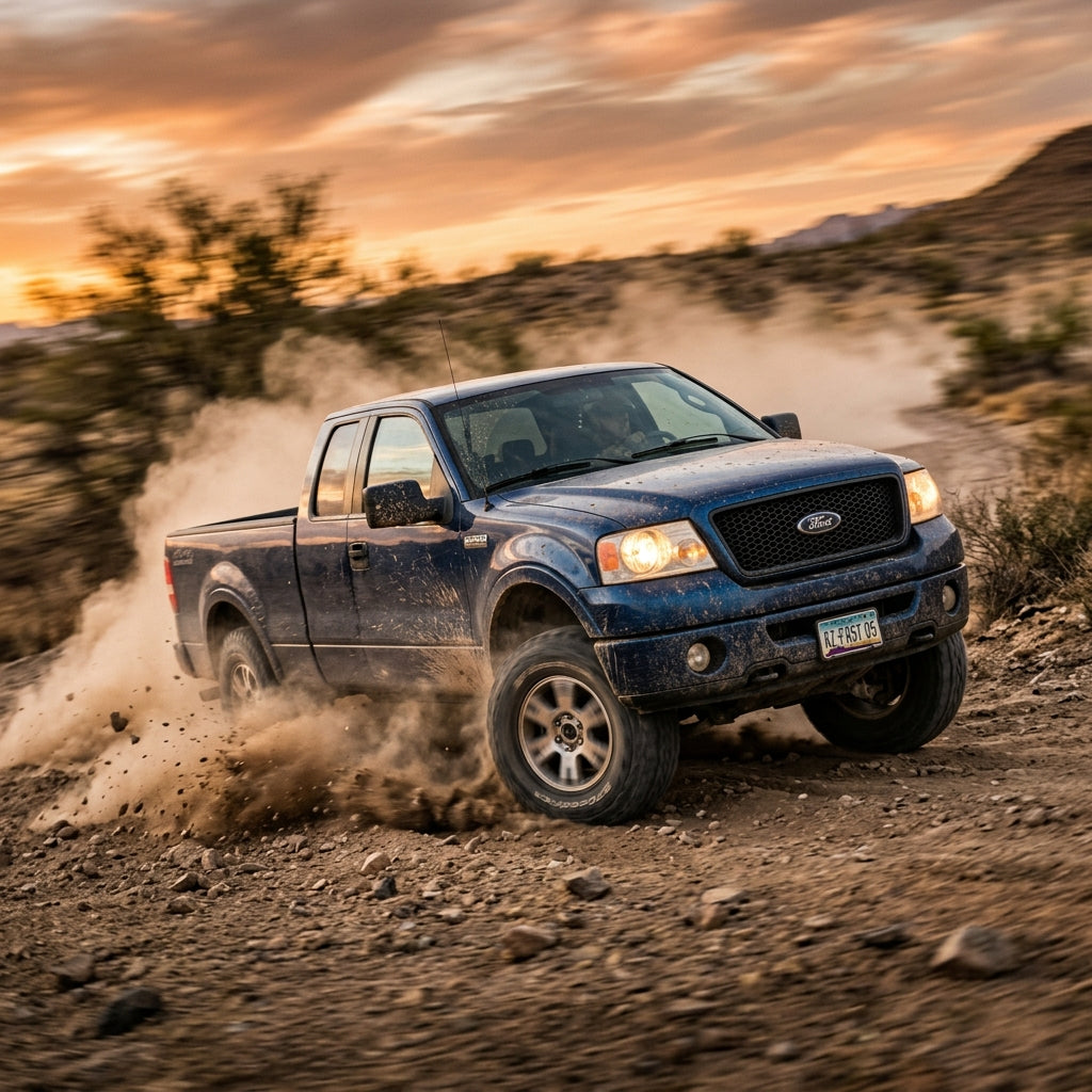 Action Shot: Ford F-150 Driving Fast