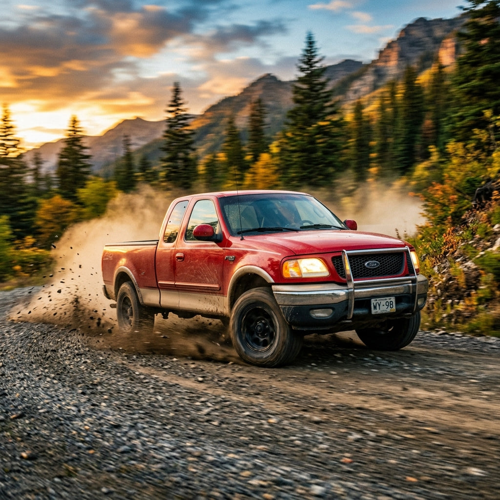 Action Shot: Ford F-150 Driving Fast