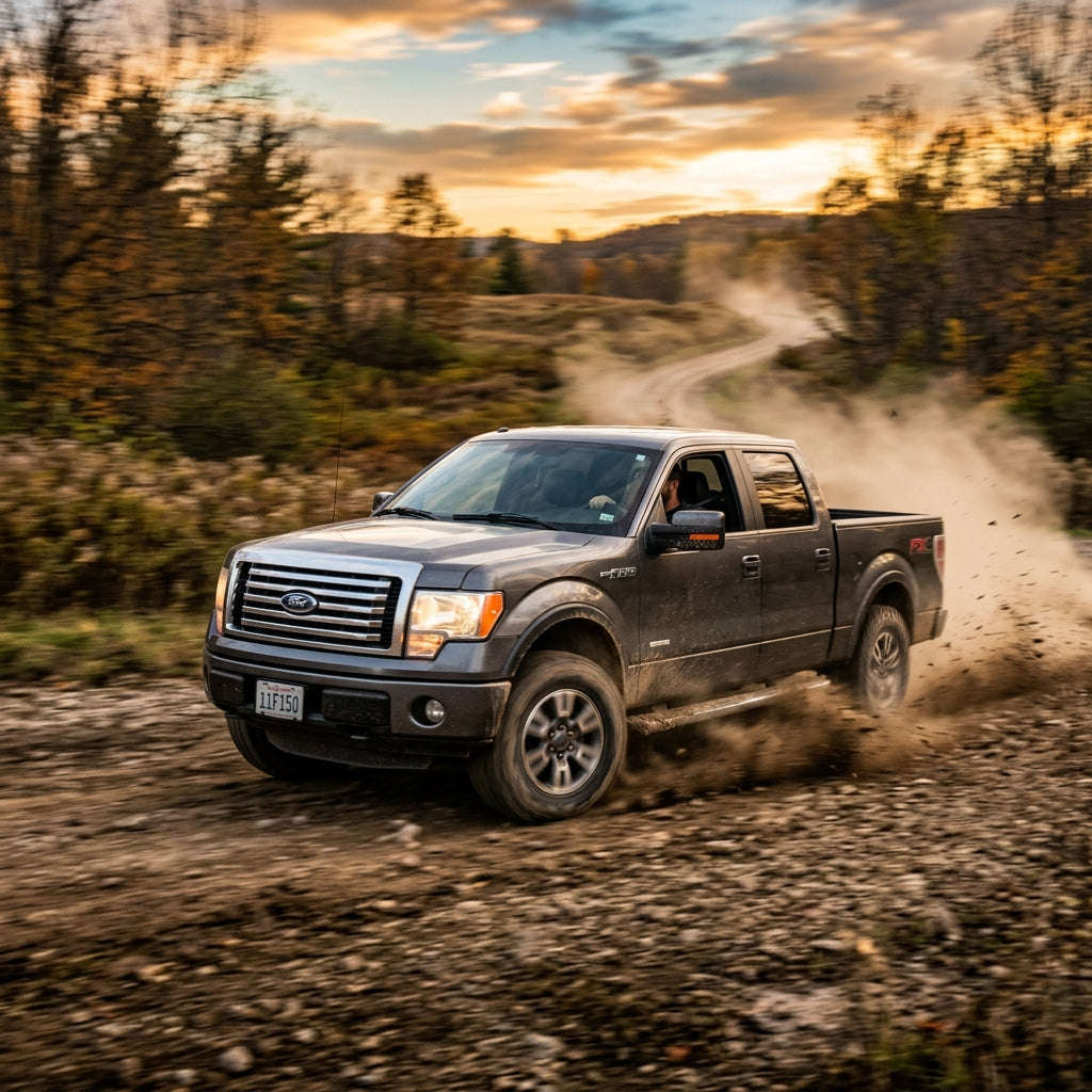 Action Shot: Ford F-150 Driving Fast