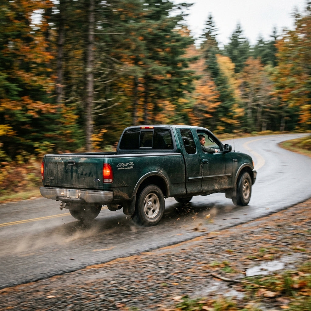 Action Shot: Ford F-150 Driving Fast