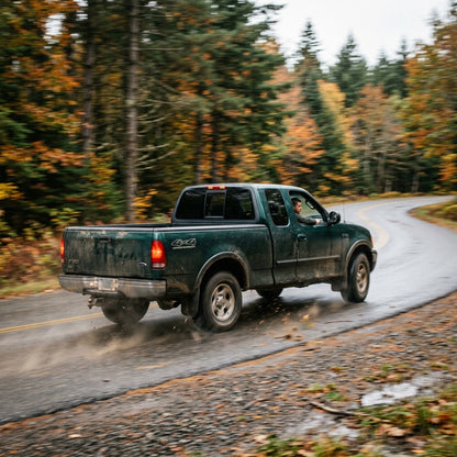 Action Shot: Ford F-150 Driving Fast