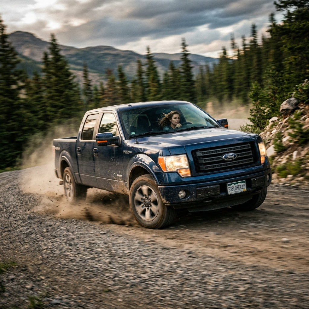 Action Shot: Ford F-150 Driving Fast