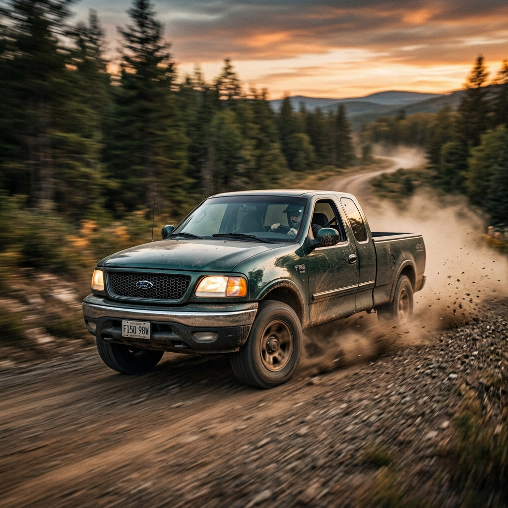Action Shot: Ford F-150 Driving Fast