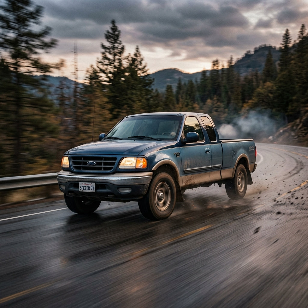 Action Shot: Ford F-150 Driving Fast