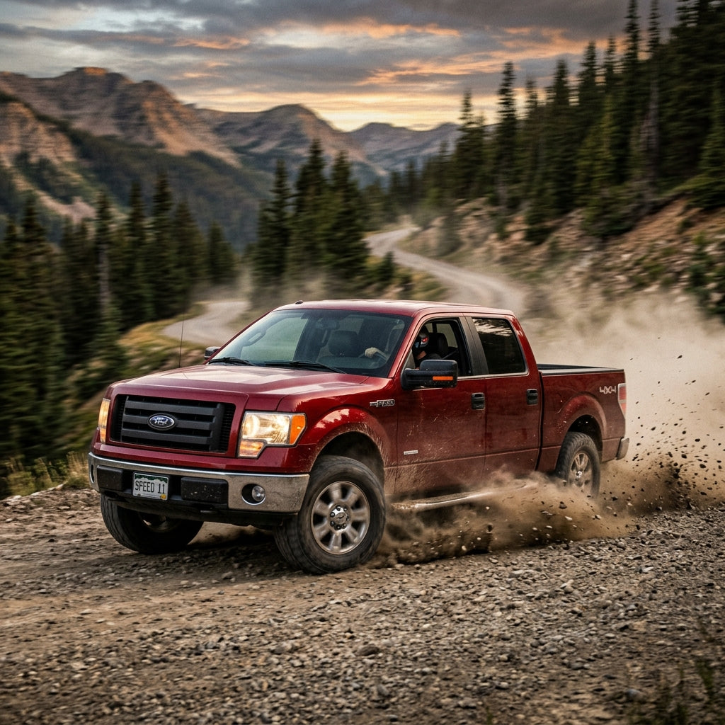 Action Shot: Ford F-150 Driving Fast