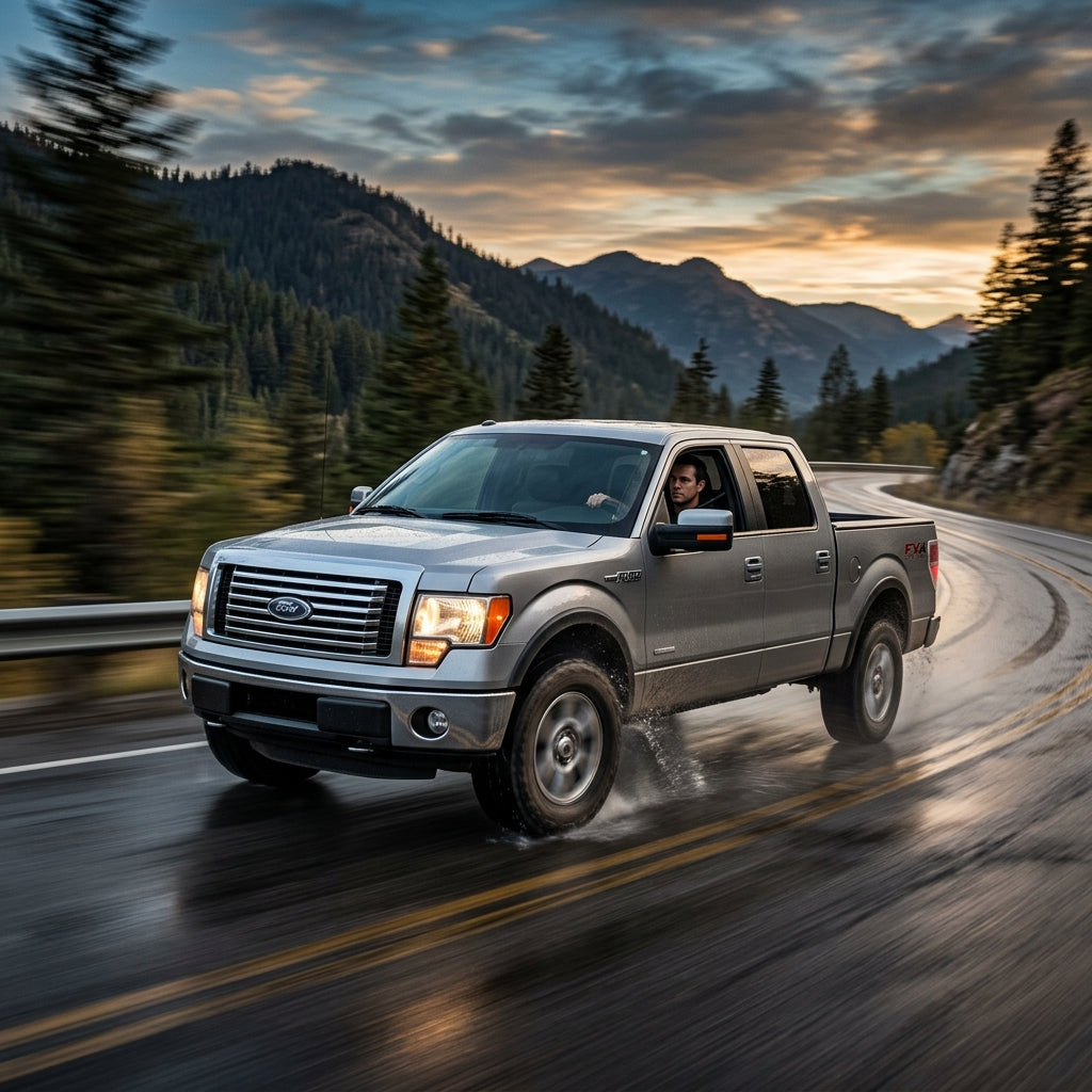 Action Shot: Ford F-150 Driving Fast