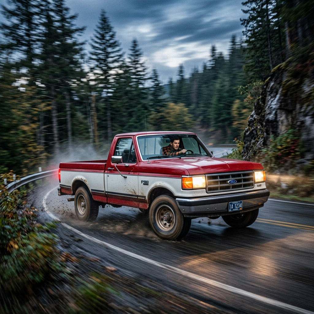 Action Shot: Ford F-150 Driving Fast