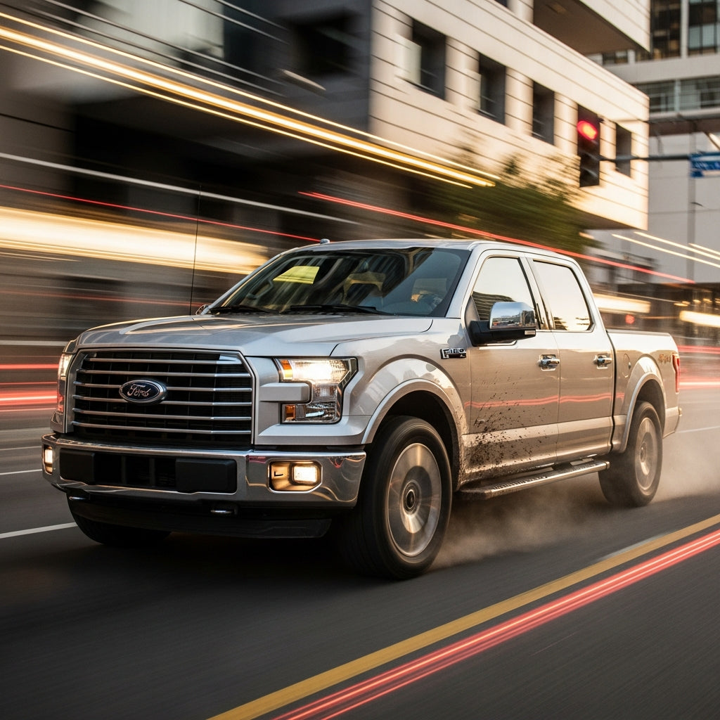 Action Shot: Ford F-150 Driving Fast