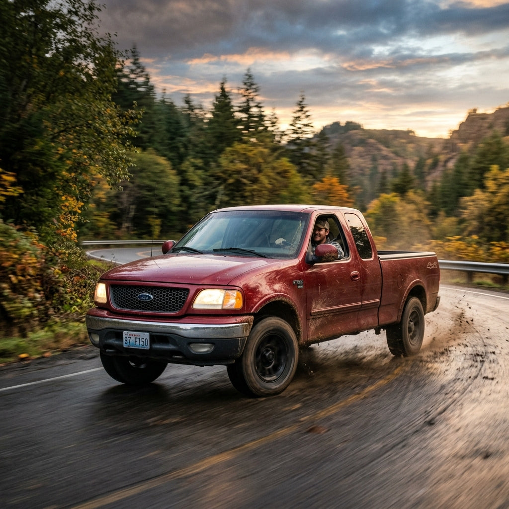Action Shot: Ford F-150 Driving Fast