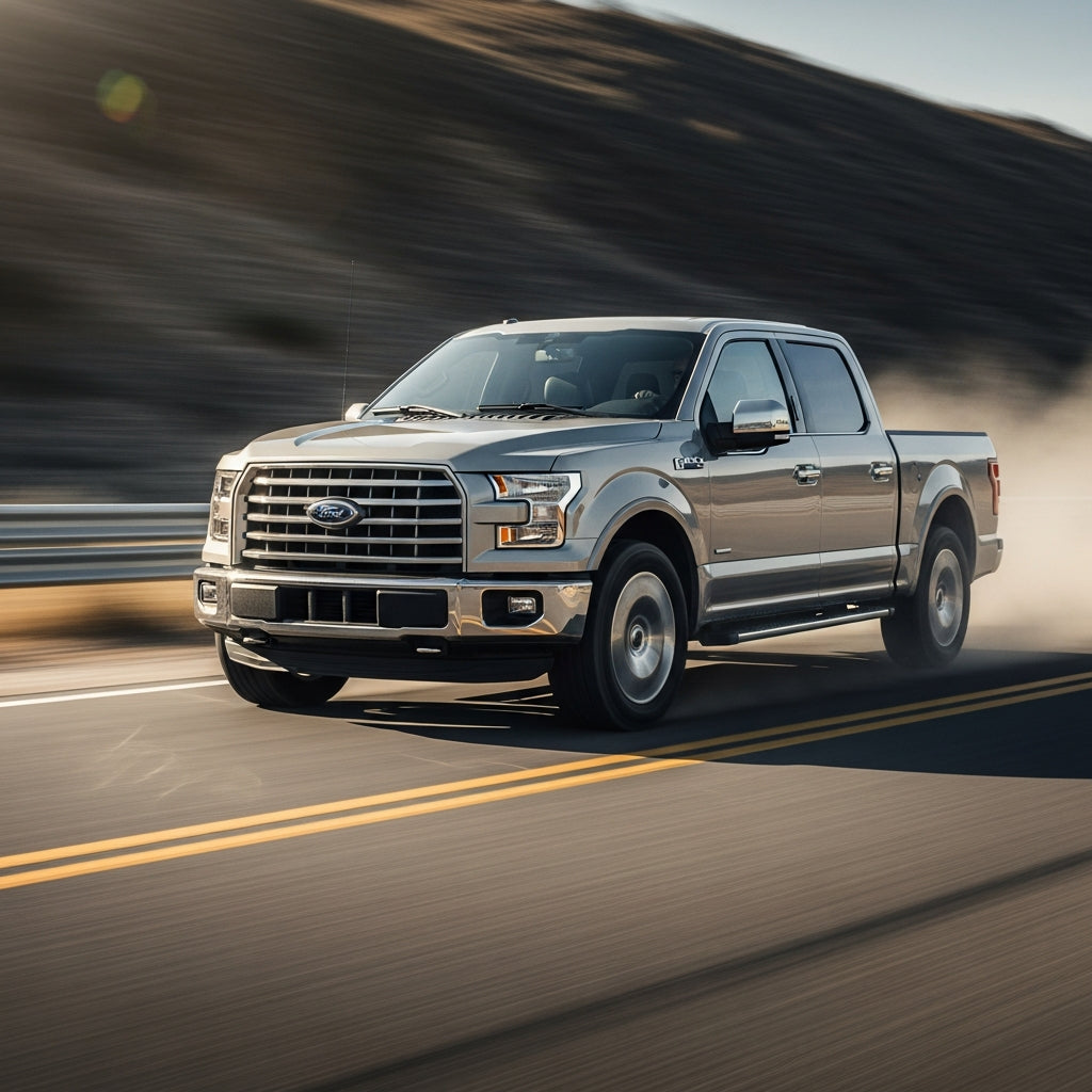 Action Shot: Ford F-150 Driving Fast