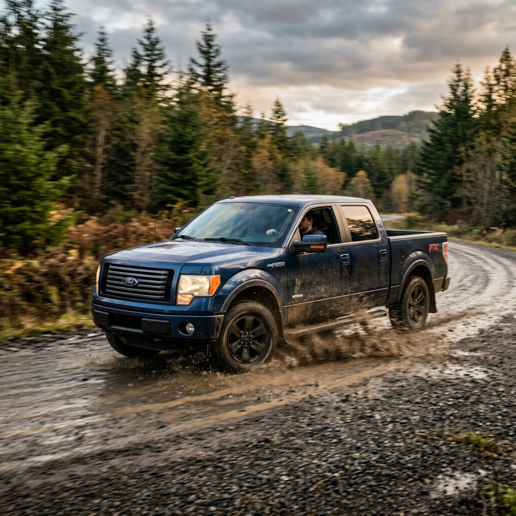Action Shot: Ford F-150 Driving Fast