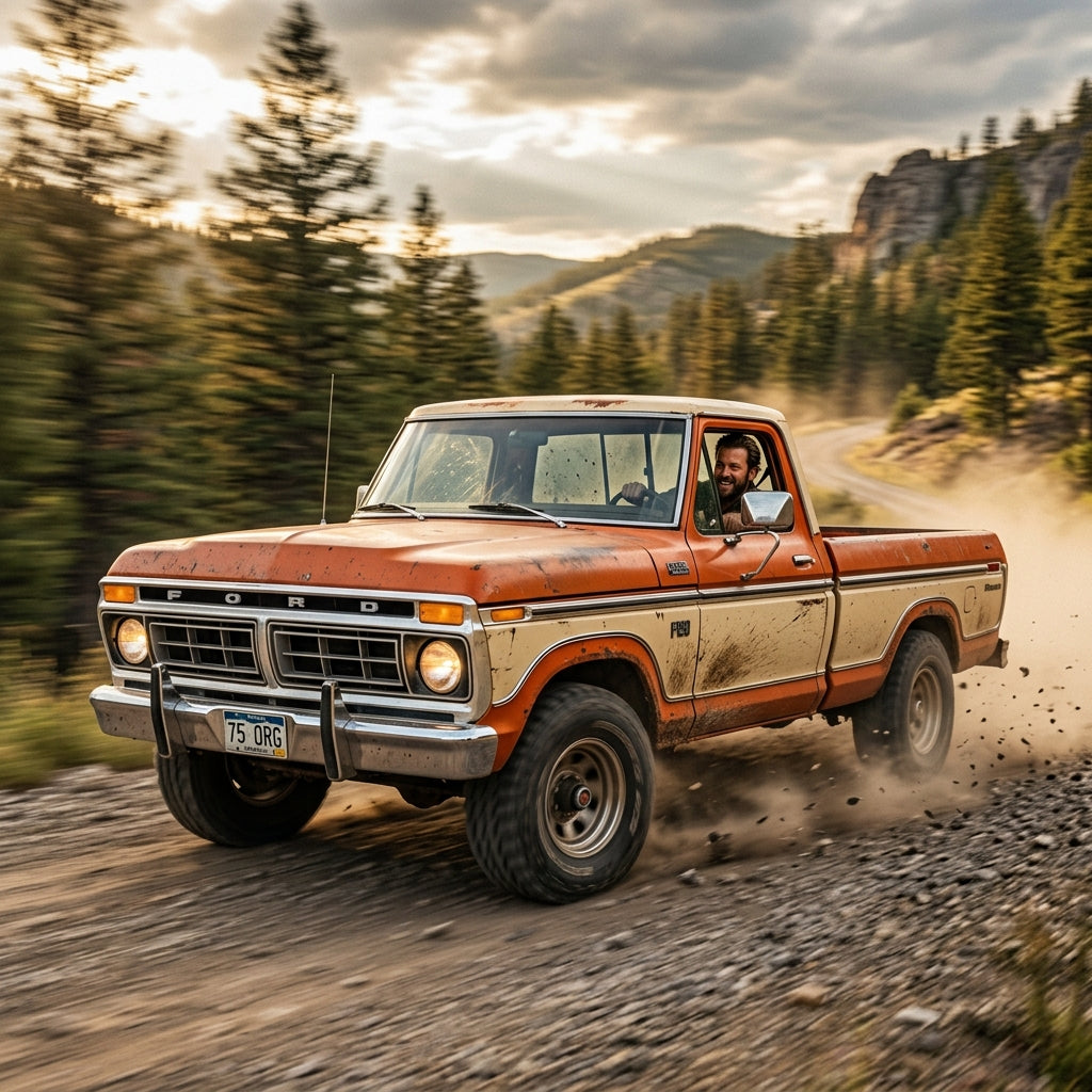 Action Shot: Ford F-150 Driving Fast
