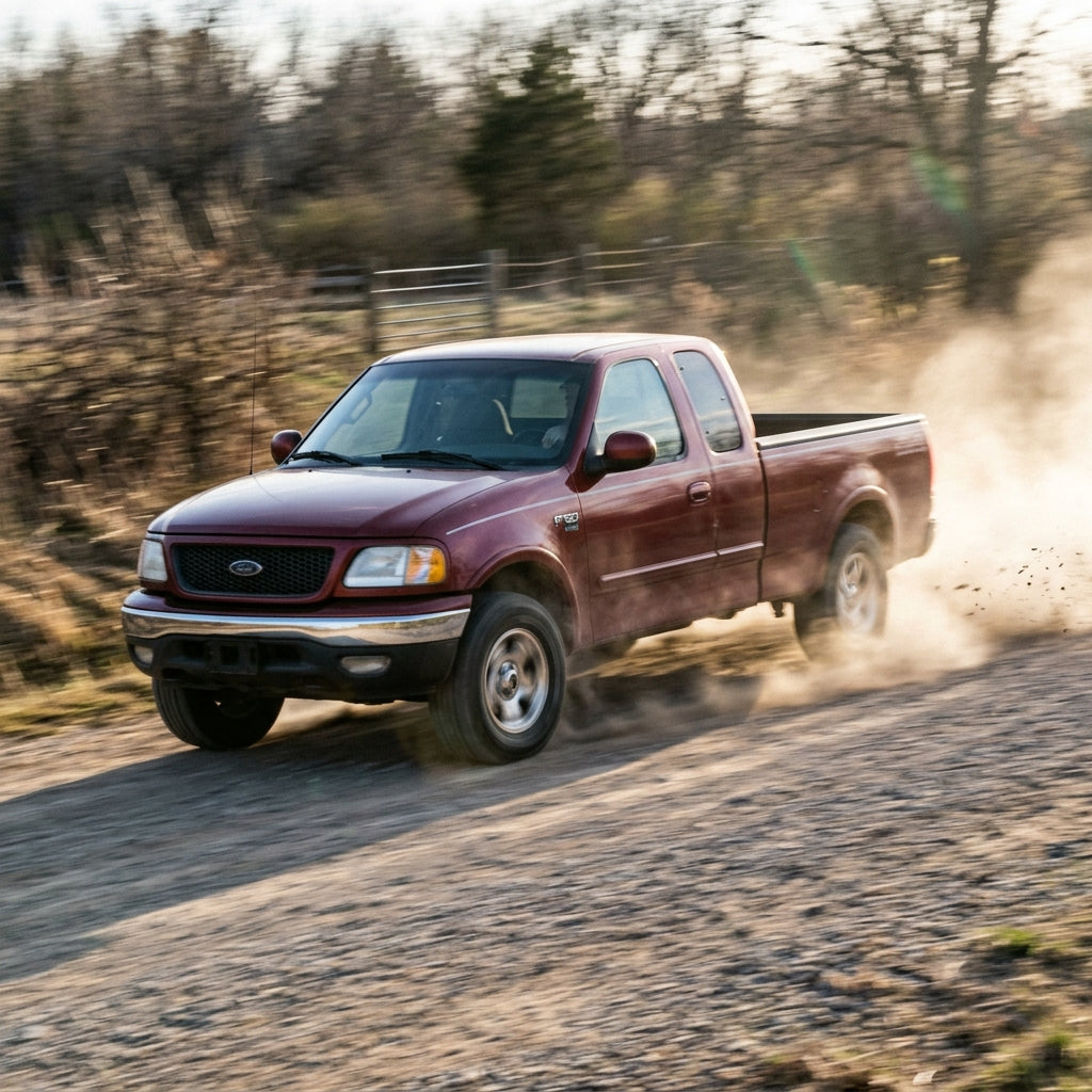 Action Shot: Ford F-150 Driving Fast