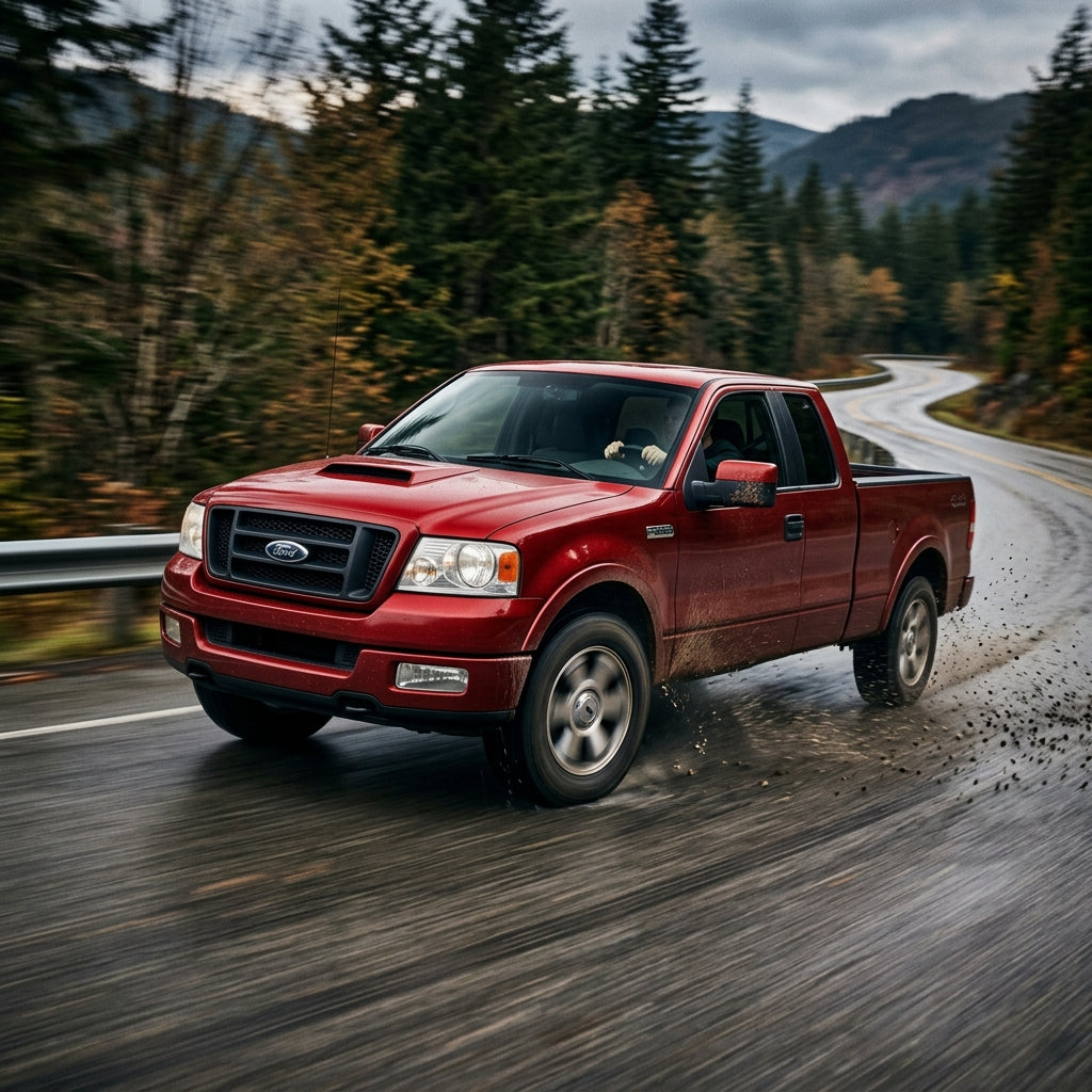 Action Shot: Ford F-150 Driving Fast