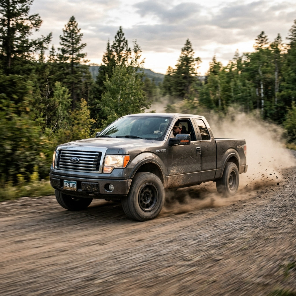 Action Shot: Ford F-150 Driving Fast