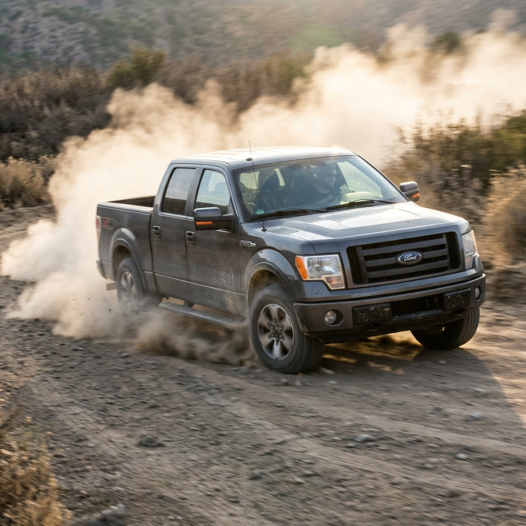 Action Shot: Ford F-150 Driving Fast
