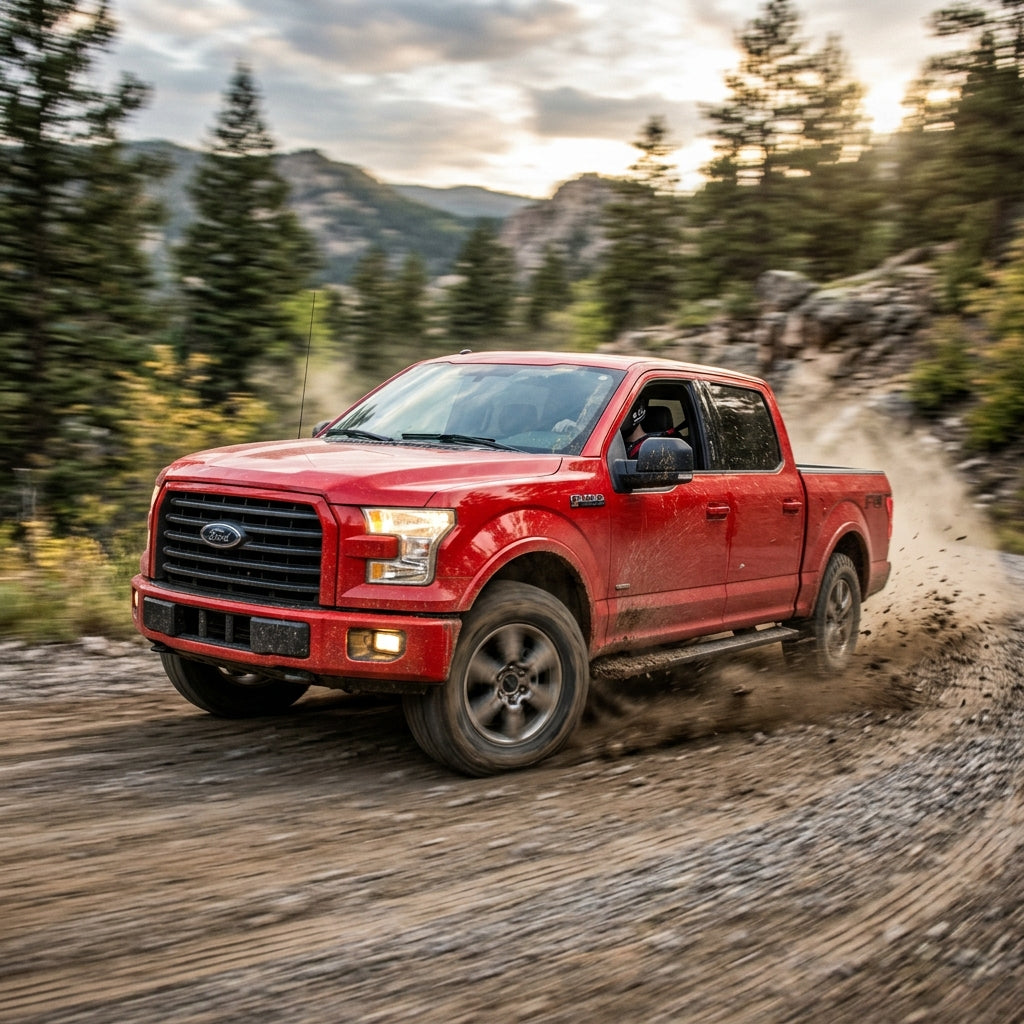 Action Shot: Ford F-150 Driving Fast