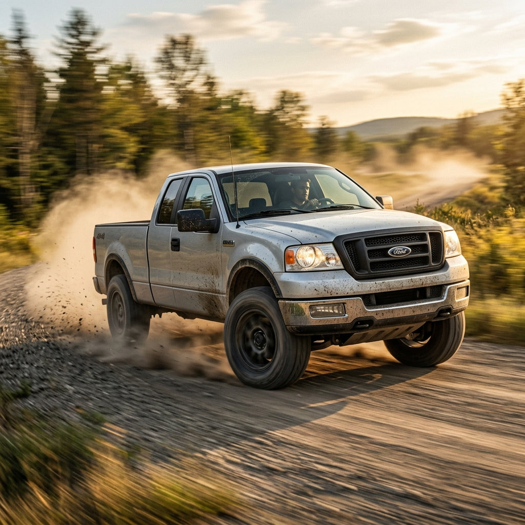 Action Shot: Ford F-150 Driving Fast