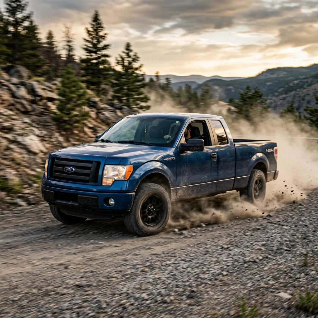 Action Shot: Ford F-150 Driving Fast