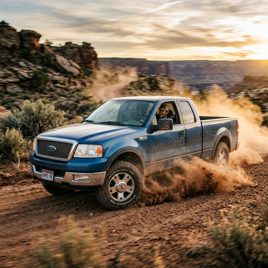 Action Shot: Ford F-150 Driving Fast