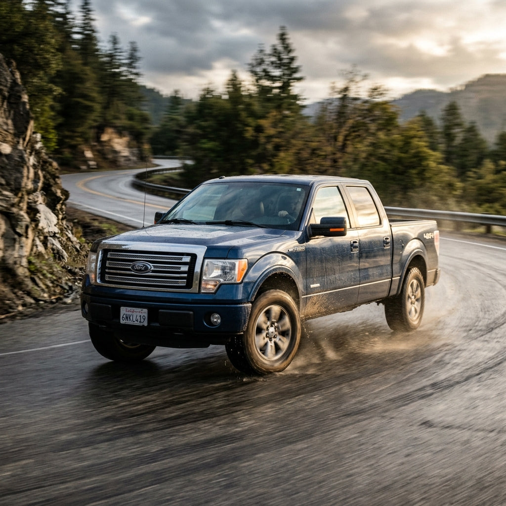 Action Shot: Ford F-150 Driving Fast