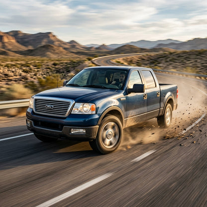 Action Shot: Ford F-150 Driving Fast