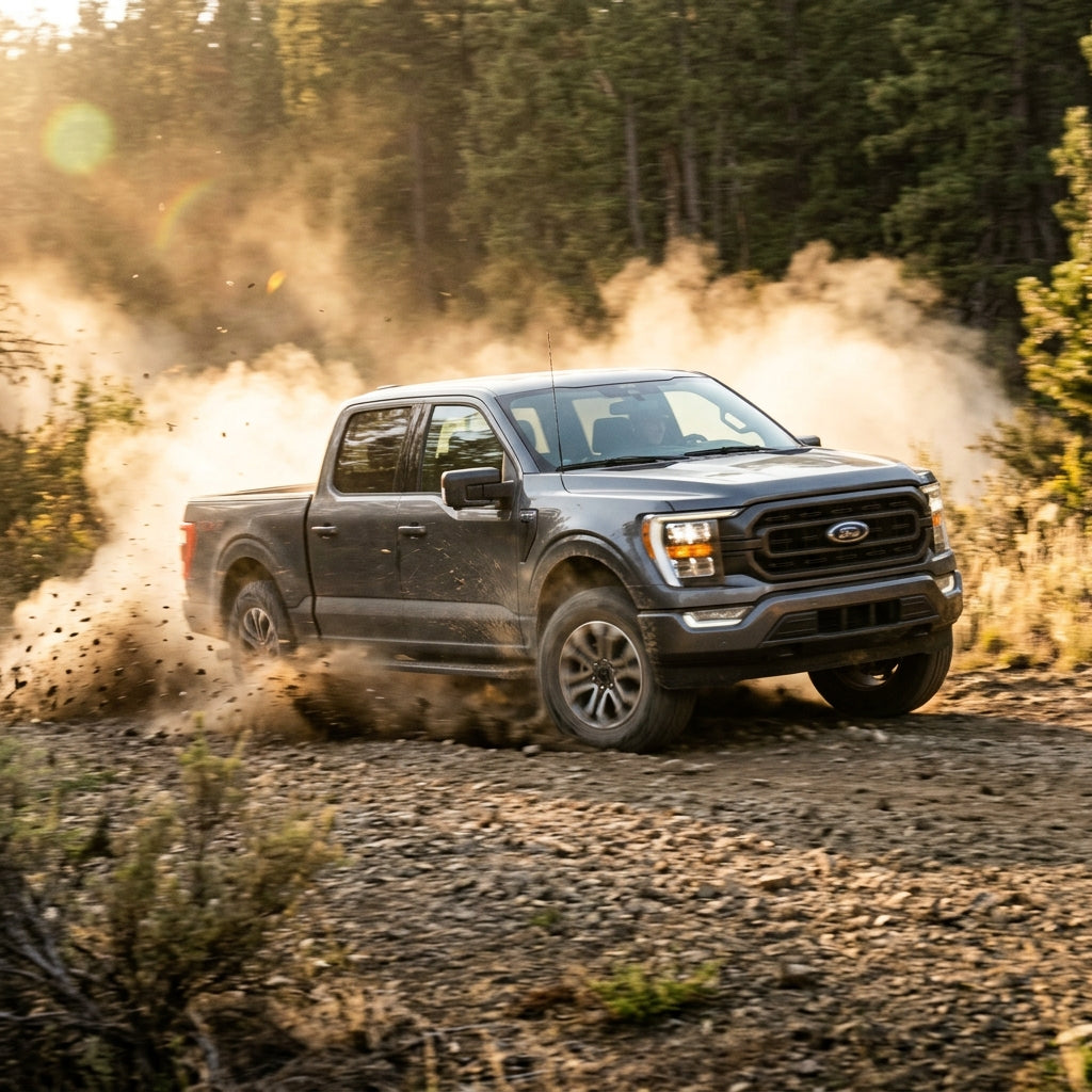 Action Shot: Ford F-150 Driving Fast
