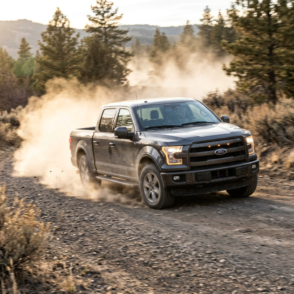 Action Shot: Ford F-150 Driving Fast