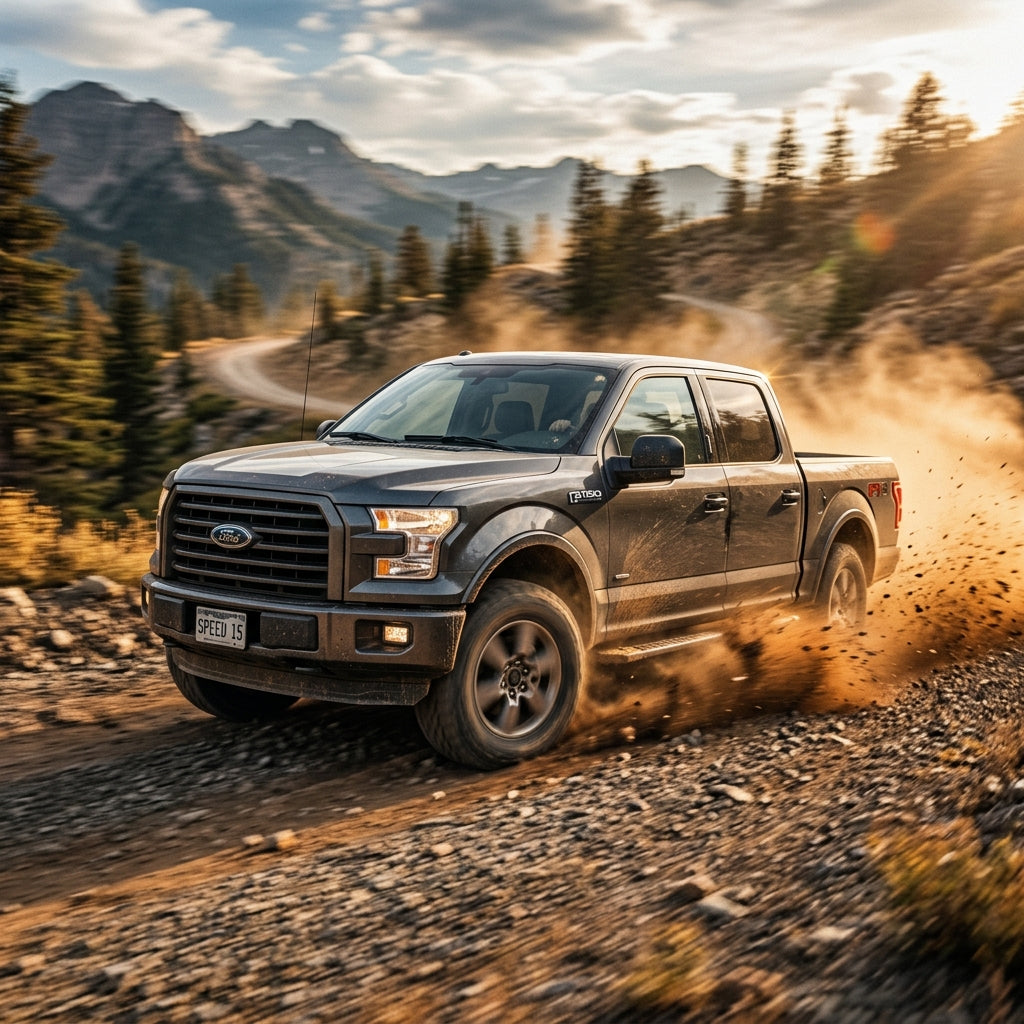 Action Shot: Ford F-150 Driving Fast