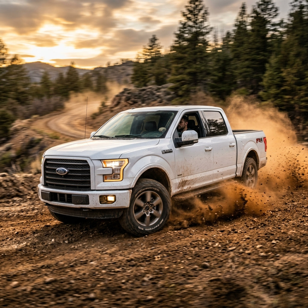 Action Shot: Ford F-150 Driving Fast