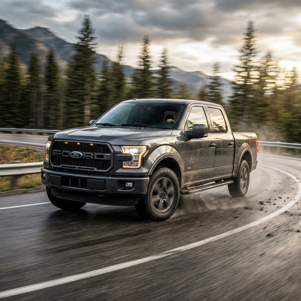 Action Shot: Ford F-150 Driving Fast
