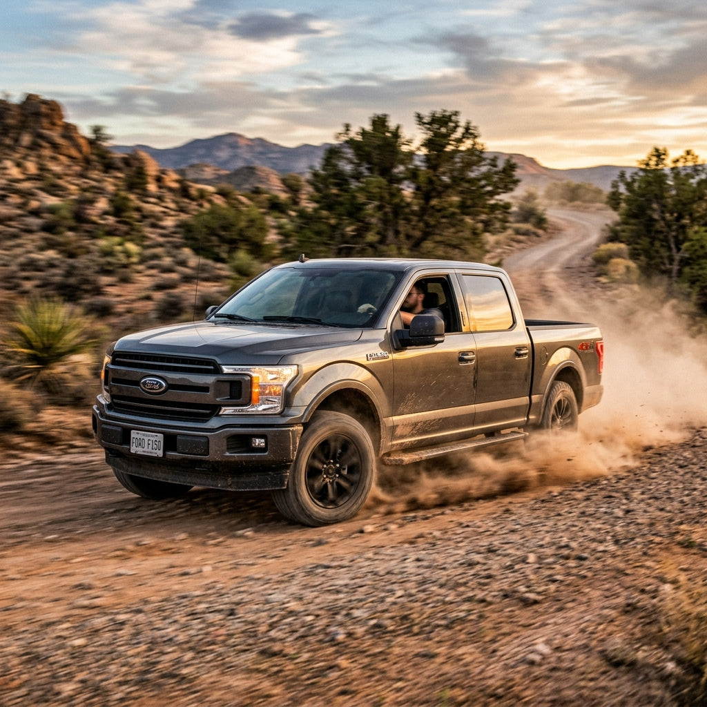 Action Shot: Ford F-150 Driving Fast