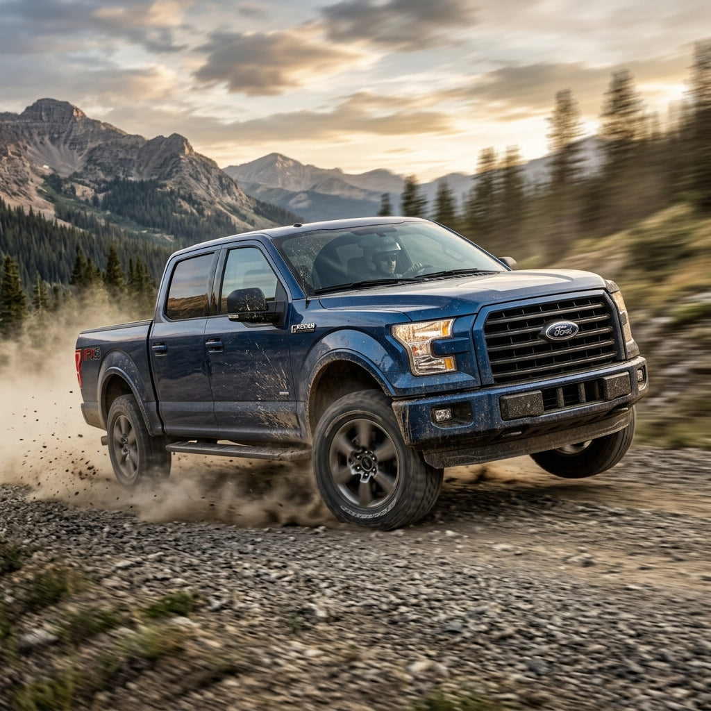 Action Shot: Ford F-150 Driving Fast