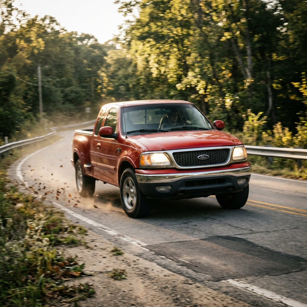 Action Shot: Ford F-150 Driving Fast