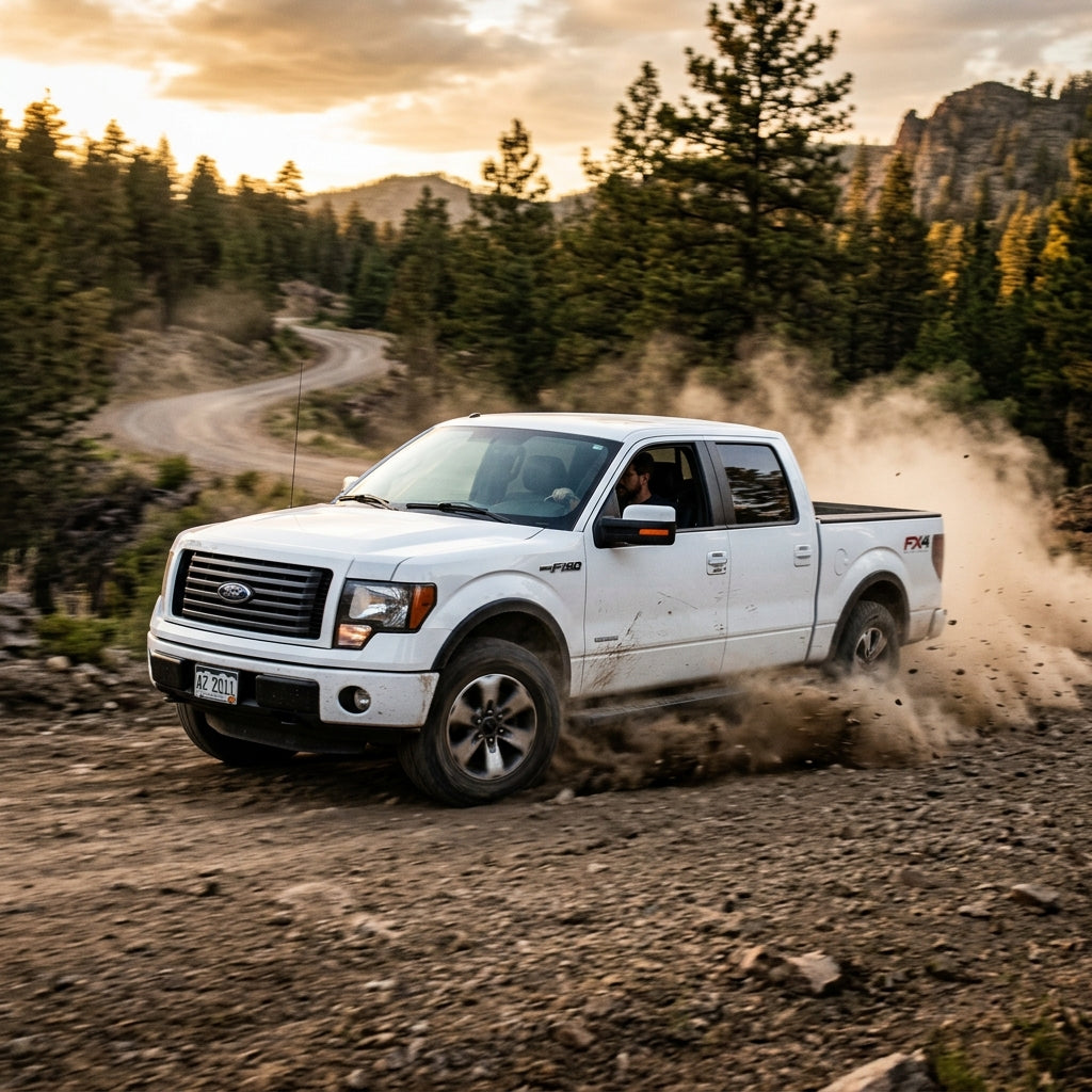 Action Shot: Ford F-150 Driving Fast