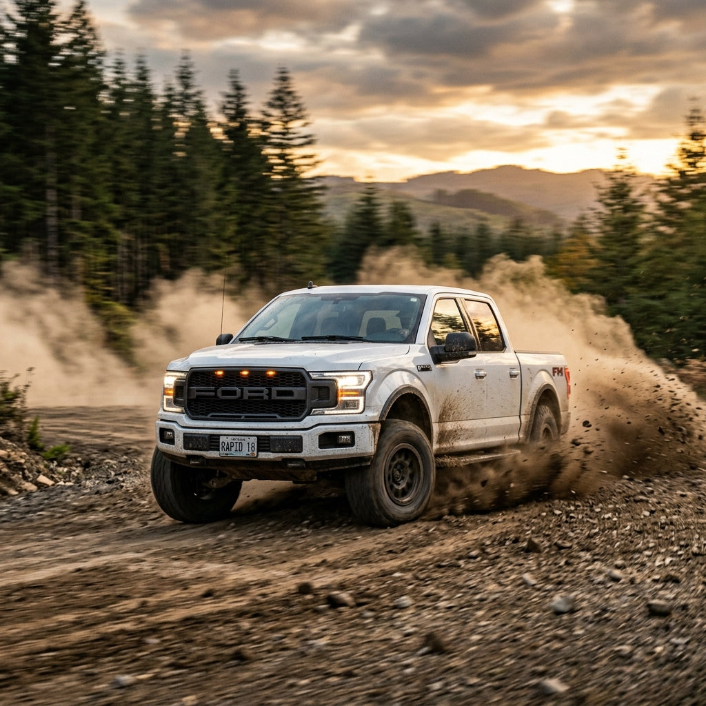 Action Shot: Ford F-150 Driving Fast