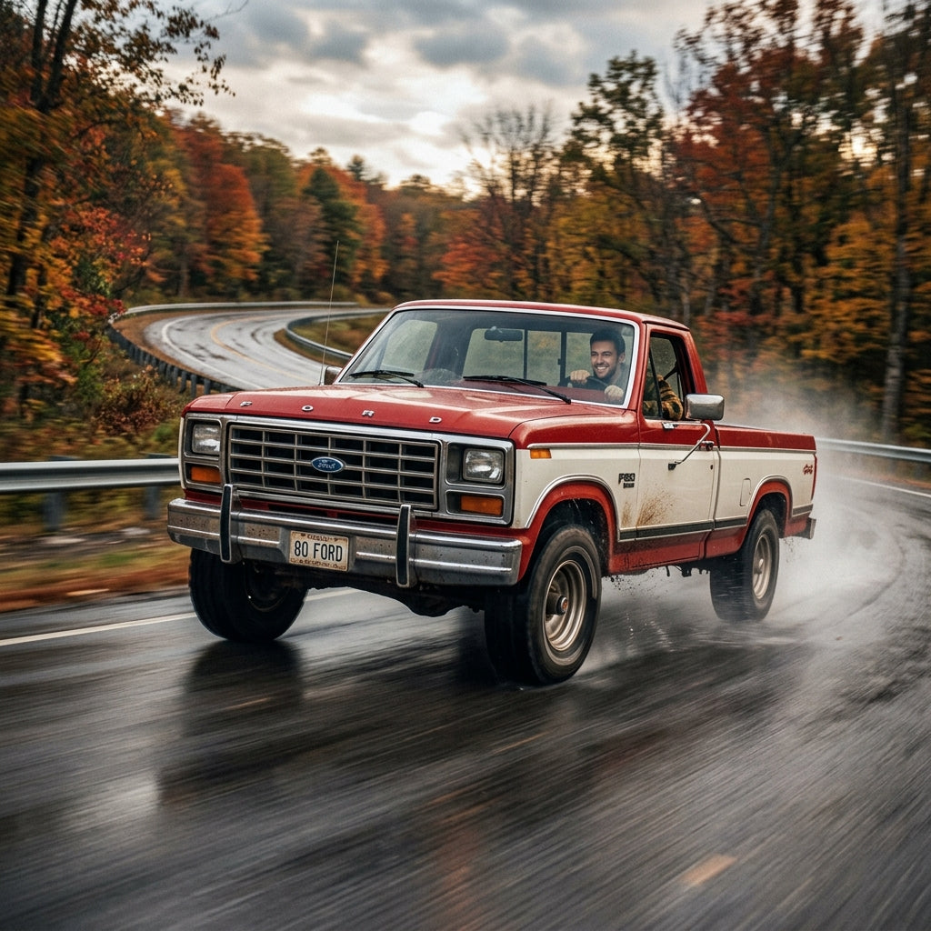 Action Shot: Ford F-150 Driving Fast
