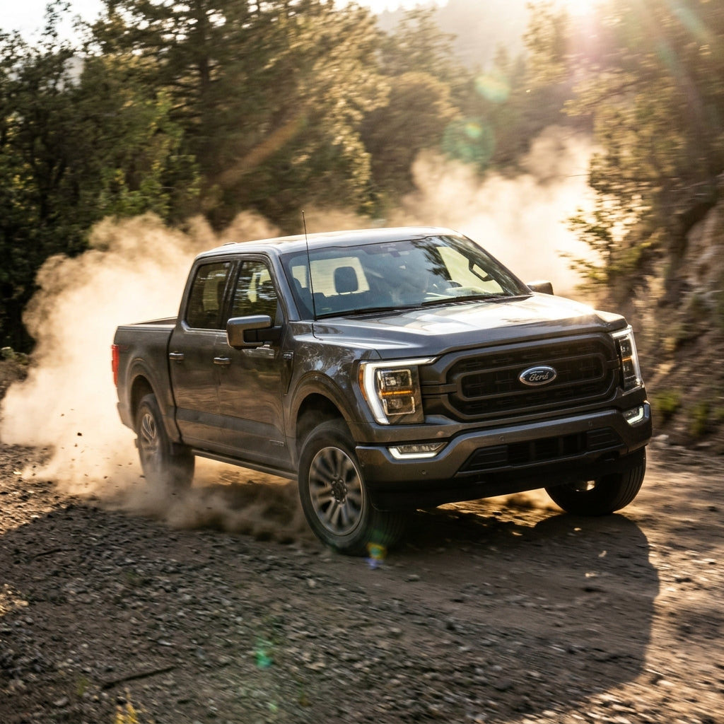 Action Shot: Ford F-150 Driving Fast