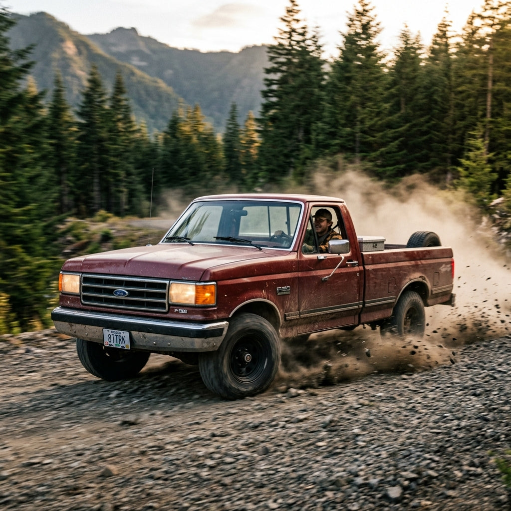 Action Shot: Ford F-150 Driving Fast